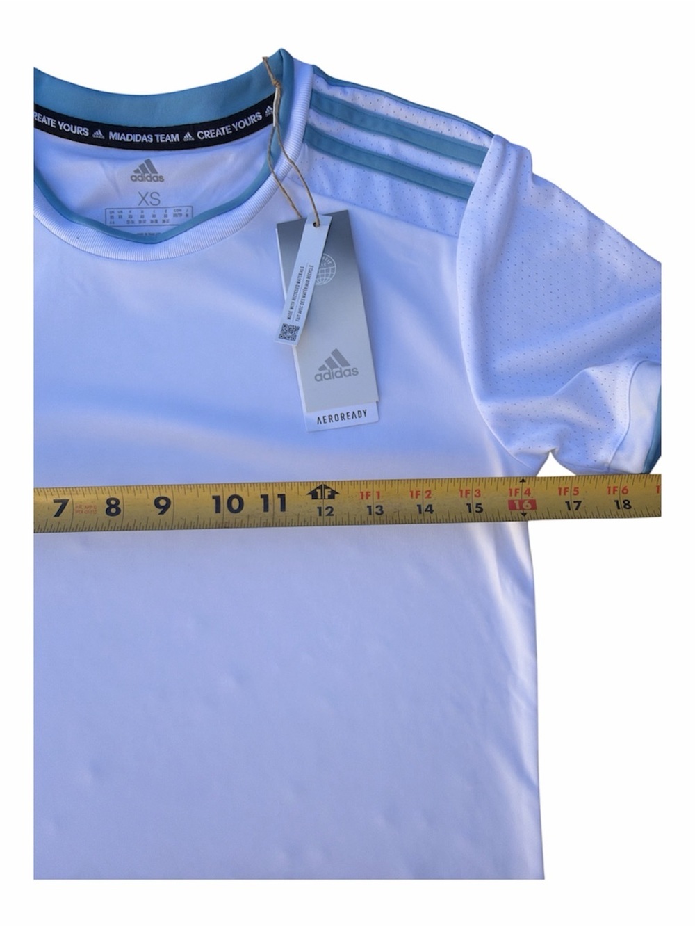 Adidas Mens White and Blue Shirt - Picture 4 of 5